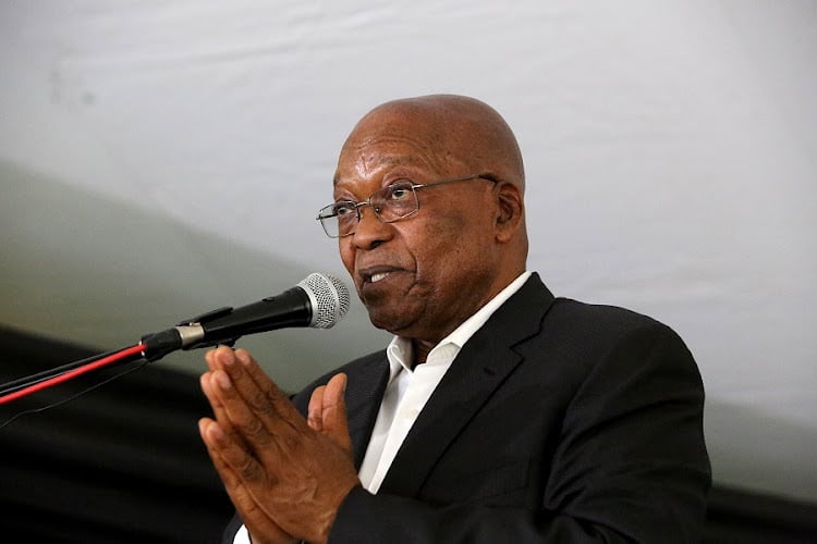 Former president Jacob Zuma during his welcome home prayer in Nkandla. Picture: THULI DLAMINI