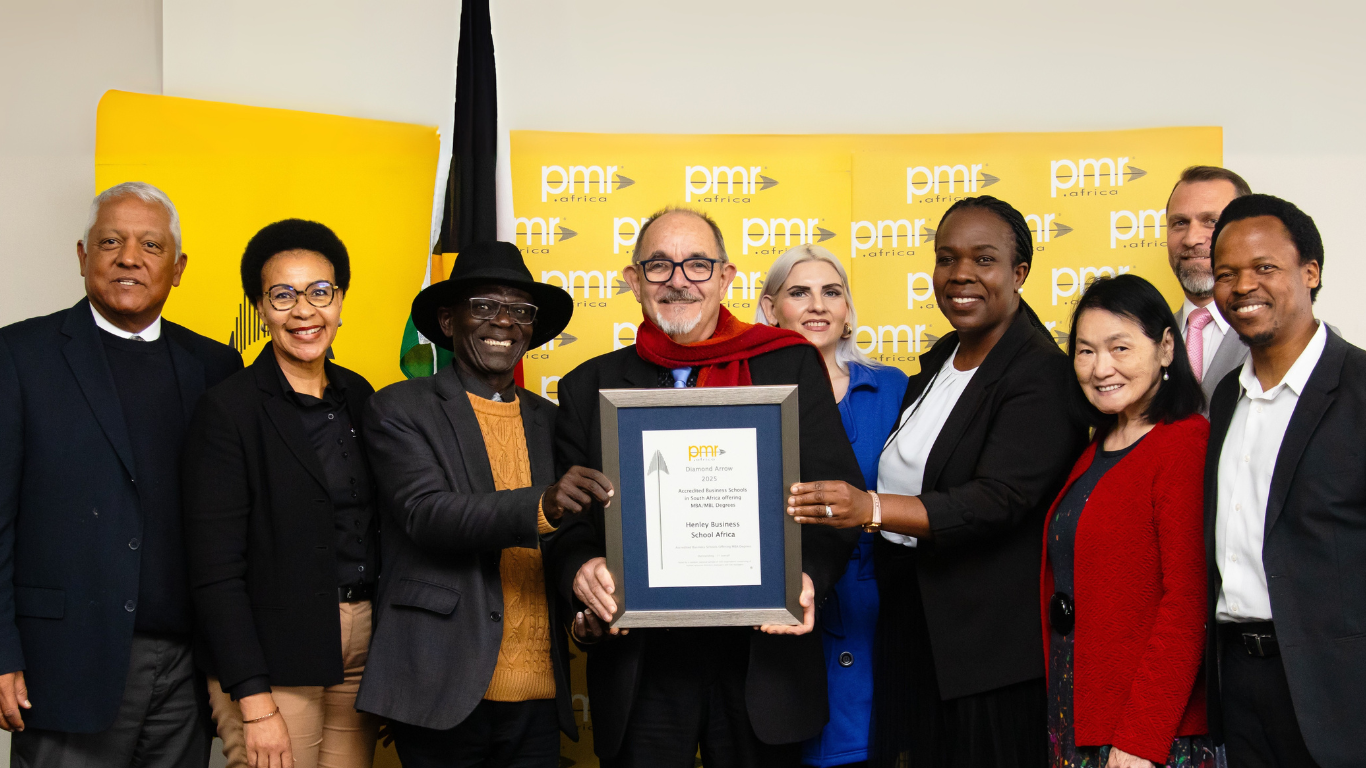 Jon Foster-Pedley, dean of Henley Africa and his team receiving the award for #1 MBA Business School in South Africa from PMR at an awards breakfast on 30 July 2025
